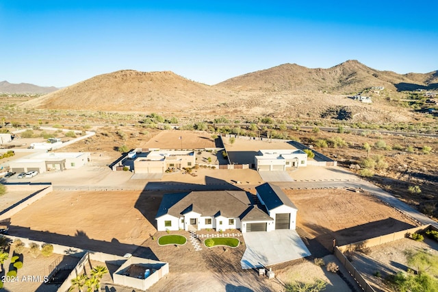 drone / aerial view with a mountain view