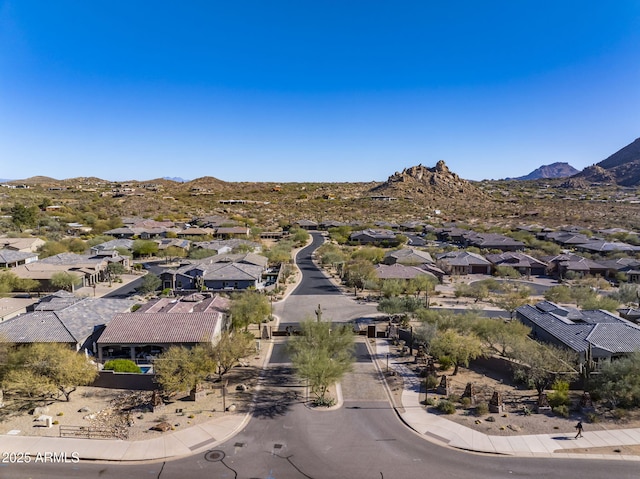 aerial view with a mountain view