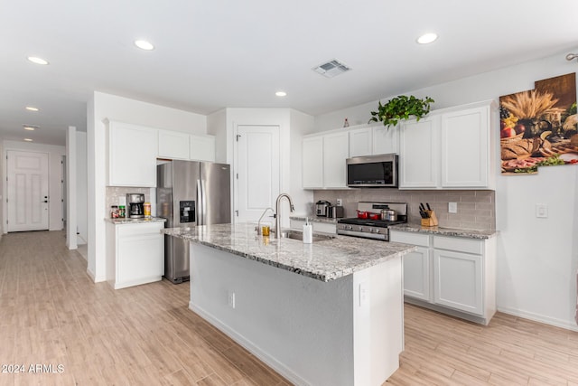 kitchen featuring sink, white cabinets, and stainless steel appliances