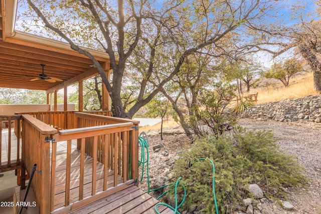 deck featuring ceiling fan