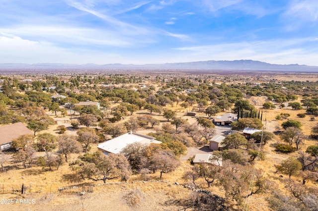 drone / aerial view with a mountain view