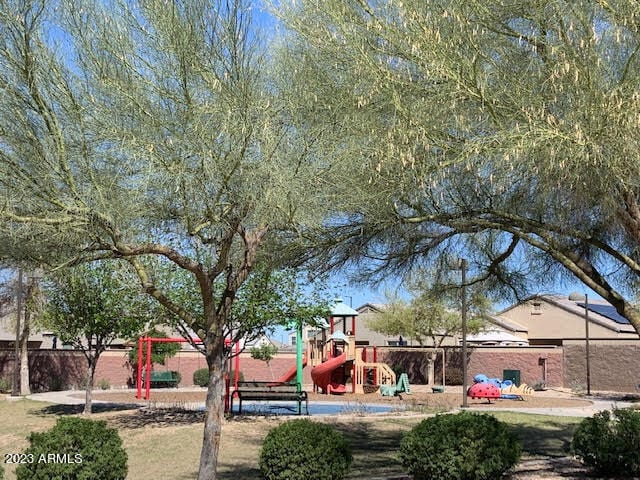 view of yard featuring a playground