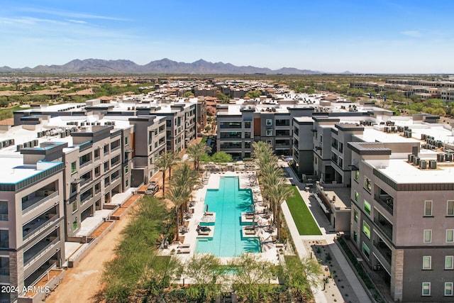 bird's eye view featuring a mountain view