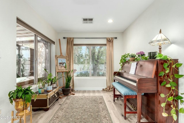 5253 E Waltann Ln, Scottsdale, AZ 85254 - sitting room with recessed lighting, visible vents, and light wood-type flooring