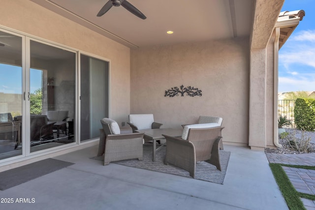 view of patio / terrace with ceiling fan