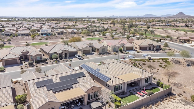 bird's eye view with a mountain view and a residential view