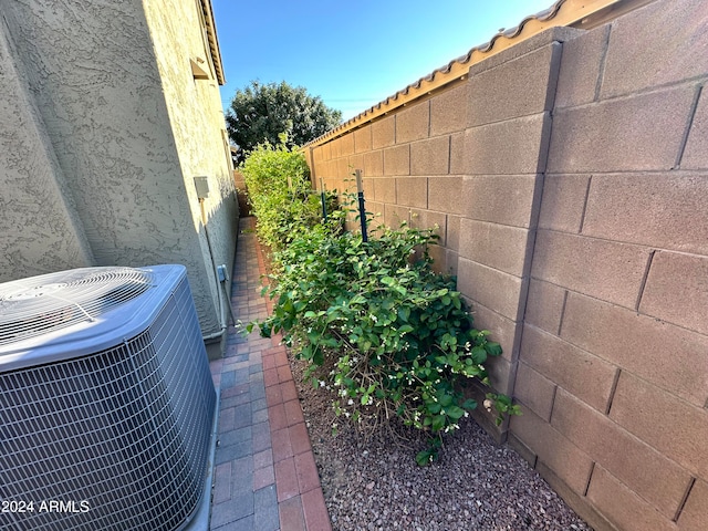 exterior space featuring central air condition unit