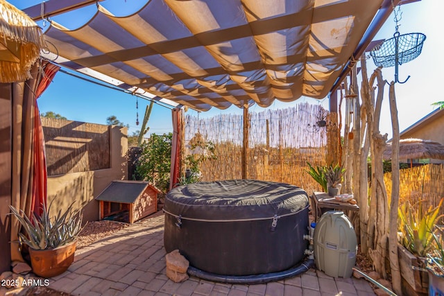 view of patio / terrace featuring a pergola