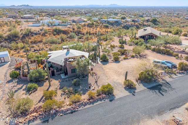 drone / aerial view with a mountain view