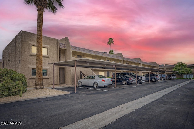 view of covered parking lot