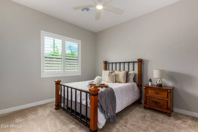 1557 E Flower St, Gilbert, AZ 85298 - bedroom with carpet, visible vents, baseboards, and ceiling fan