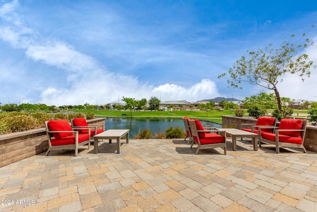 1557 E Flower St, Gilbert, AZ 85298 - view of patio / terrace featuring a water view