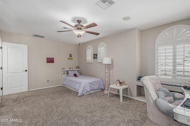 bedroom with carpet and visible vents