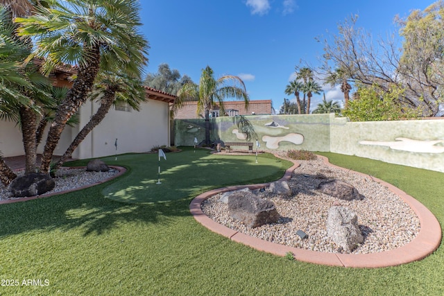 view of yard featuring fence