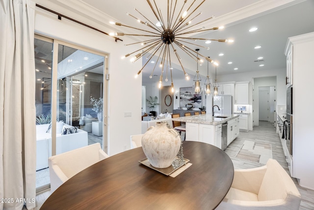 5901 E Sierra Morena St, Mesa, AZ 85215 - dining space featuring recessed lighting and an inviting chandelier