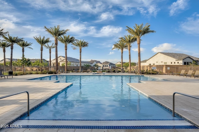 5901 E Sierra Morena St, Mesa, AZ 85215 - community pool featuring a patio, fence, and a residential view