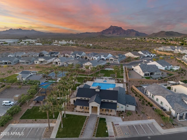 5901 E Sierra Morena St, Mesa, AZ 85215 - aerial view at dusk featuring a residential view and a mountain view