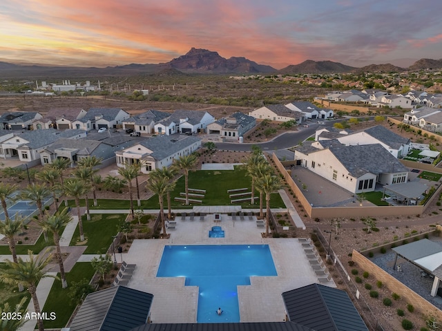 5901 E Sierra Morena St, Mesa, AZ 85215 - birds eye view of property with a residential view and a mountain view