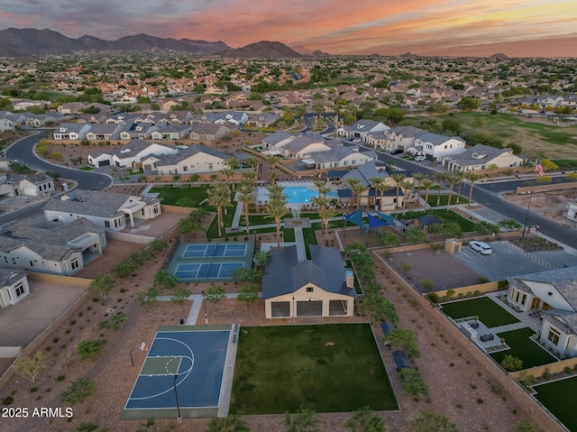 5901 E Sierra Morena St, Mesa, AZ 85215 - aerial view at dusk with a residential view and a mountain view