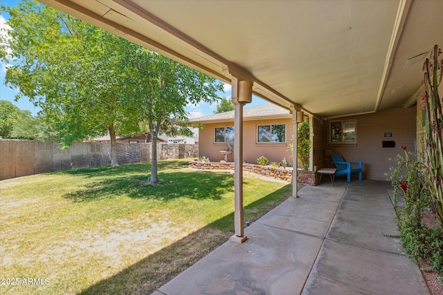 view of patio featuring a fenced backyard