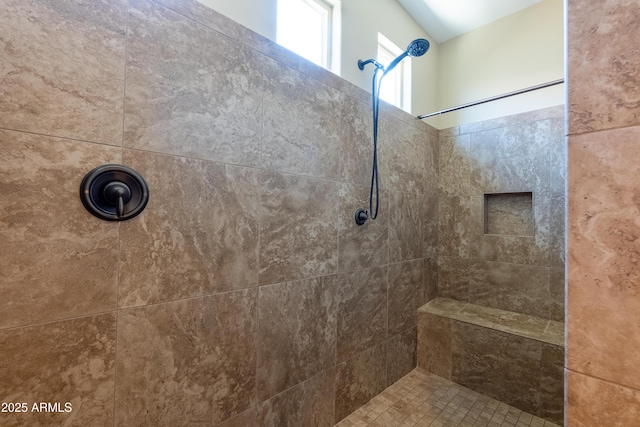 full bathroom with tiled shower