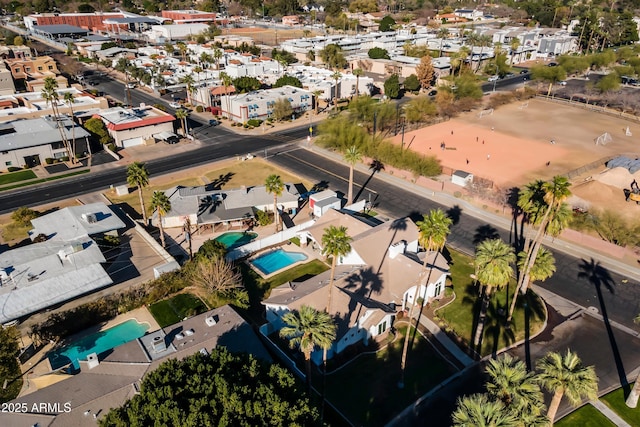 bird's eye view with a residential view