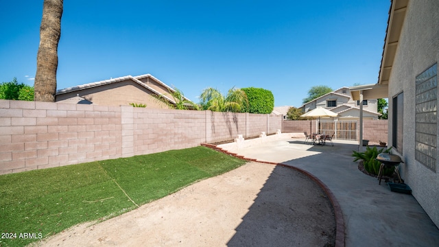 view of yard featuring a patio