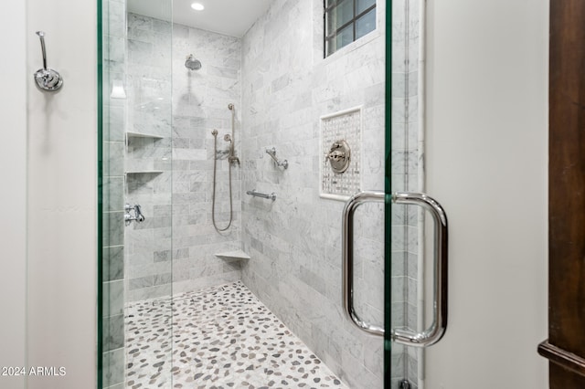 bathroom featuring walk in shower