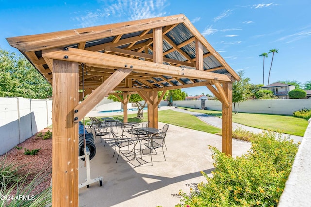 view of patio with a gazebo