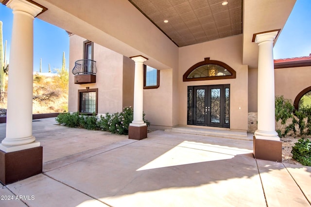 entrance to property with french doors