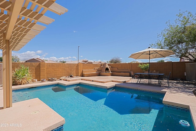 5049 E Duane Ln, Cave Creek, AZ 85331 - view of swimming pool featuring a fenced in pool, a fenced backyard, and a patio area