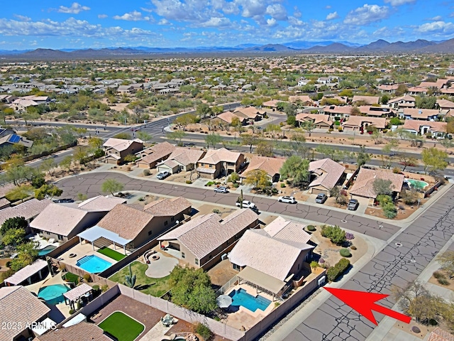 5049 E Duane Ln, Cave Creek, AZ 85331 - birds eye view of property with a residential view and a mountain view