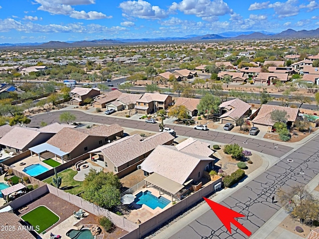 5049 E Duane Ln, Cave Creek, AZ 85331 - drone / aerial view featuring a residential view and a mountain view