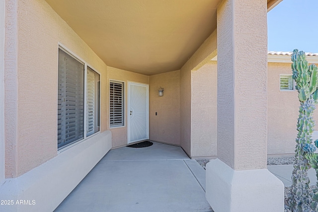 5049 E Duane Ln, Cave Creek, AZ 85331 - doorway to property featuring a patio area and stucco siding