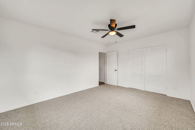 508 S Pasadena, Mesa, AZ 85210 - unfurnished bedroom with carpet, a closet, a ceiling fan, and baseboards