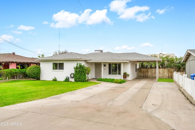 508 S Pasadena, Mesa, AZ 85210 - ranch-style home featuring concrete driveway, an attached carport, and a shingled roof