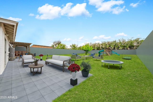 508 S Pasadena, Mesa, AZ 85210 - view of patio featuring outdoor lounge area and gas water heater