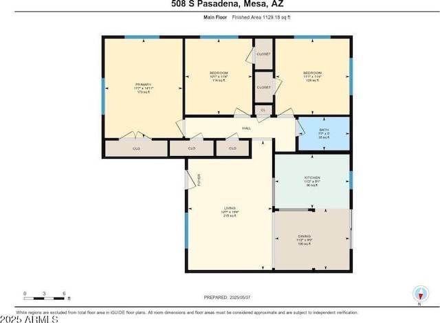 508 S Pasadena, Mesa, AZ 85210 - floor plan / room layout