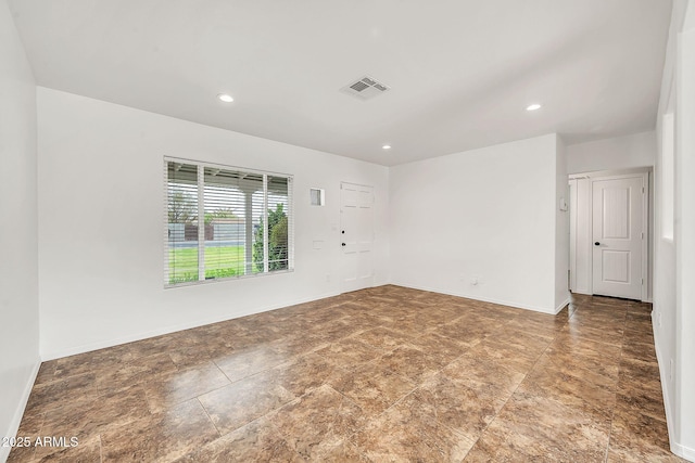508 S Pasadena, Mesa, AZ 85210 - empty room with baseboards, stone finish flooring, and recessed lighting