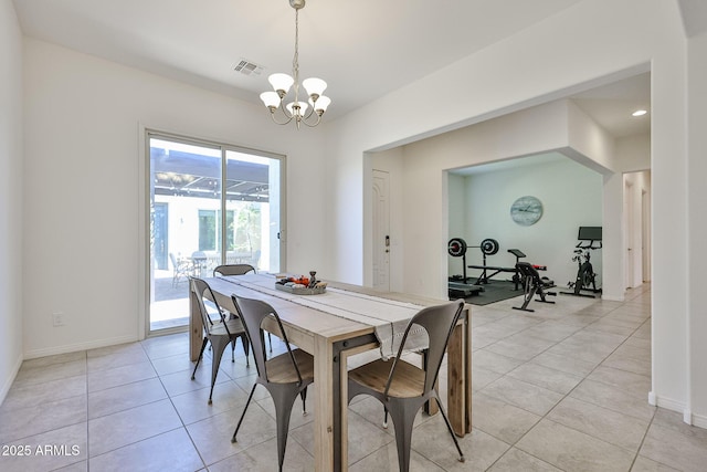 17082 S 182nd Ave, Goodyear, AZ 85338 - dining room featuring a chandelier and light tile patterned floors