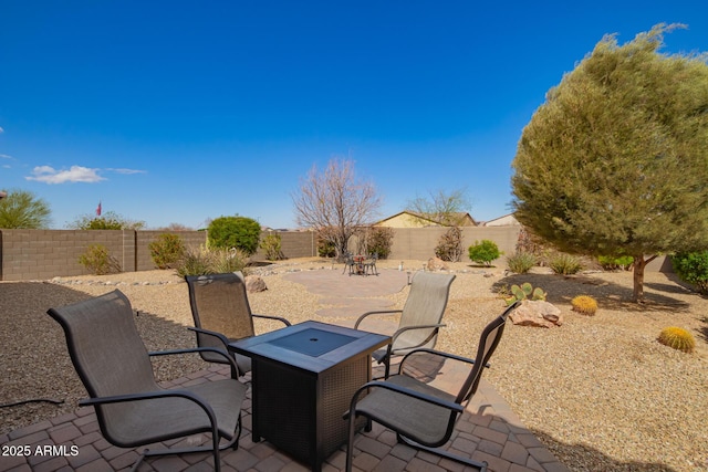 view of patio featuring a fenced backyard