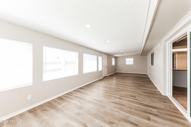 interior space with light hardwood / wood-style flooring