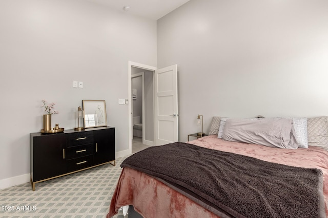 1513 S 108th Way, Chandler, AZ 85286 - bedroom with a towering ceiling, baseboards, and light carpet