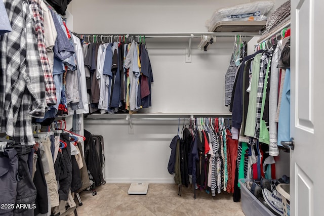 view of walk in closet