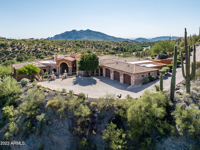 exterior space featuring a mountain view