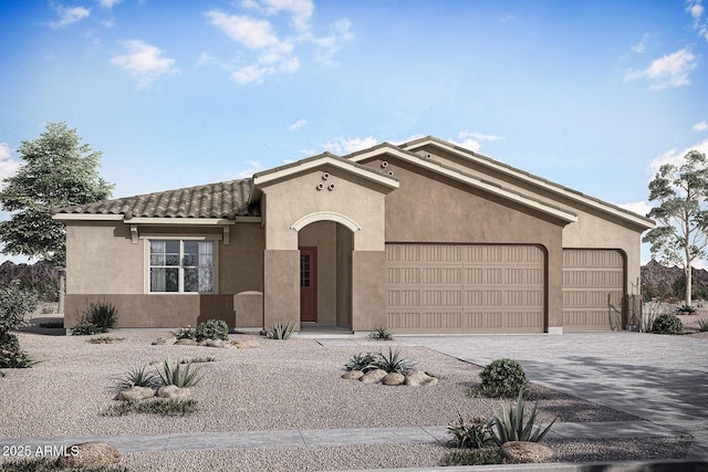 view of front facade with a garage