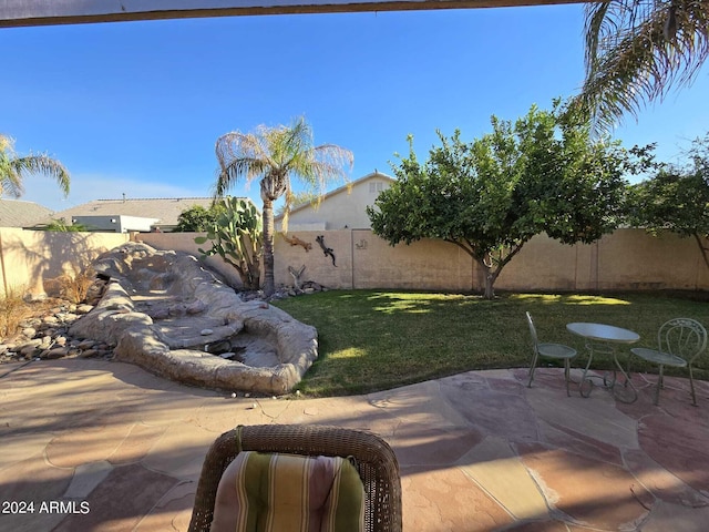 view of yard featuring a patio