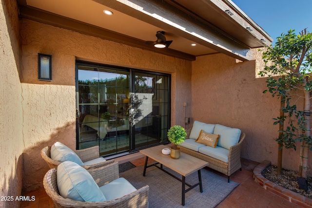 view of patio with an outdoor living space