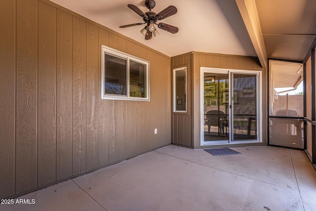 view of patio / terrace featuring ceiling fan