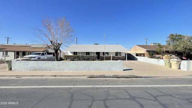 view of single story home